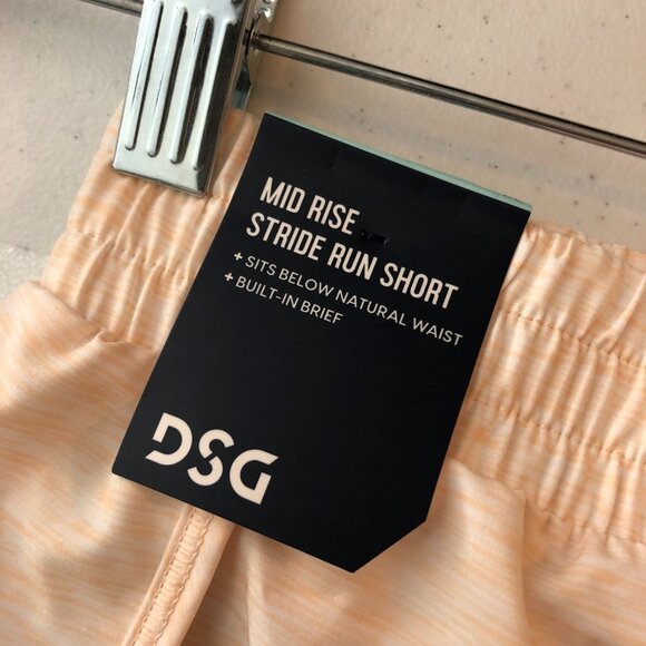 DSG Girls Mid Rise Stride Run Shorts Heathered Peach/Pink XL - Picture 3 of 5